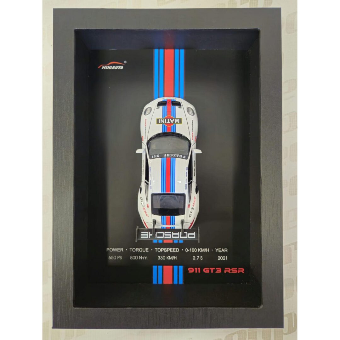 Model PORSCHE 911 GT3 RSR - 3D rámeček na stěnu