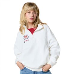 RED BULL mikina Pepe Jeans s 1/4 zipem - dámská bílá